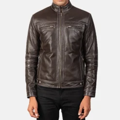 Youngster Brown Leather Biker Jacket