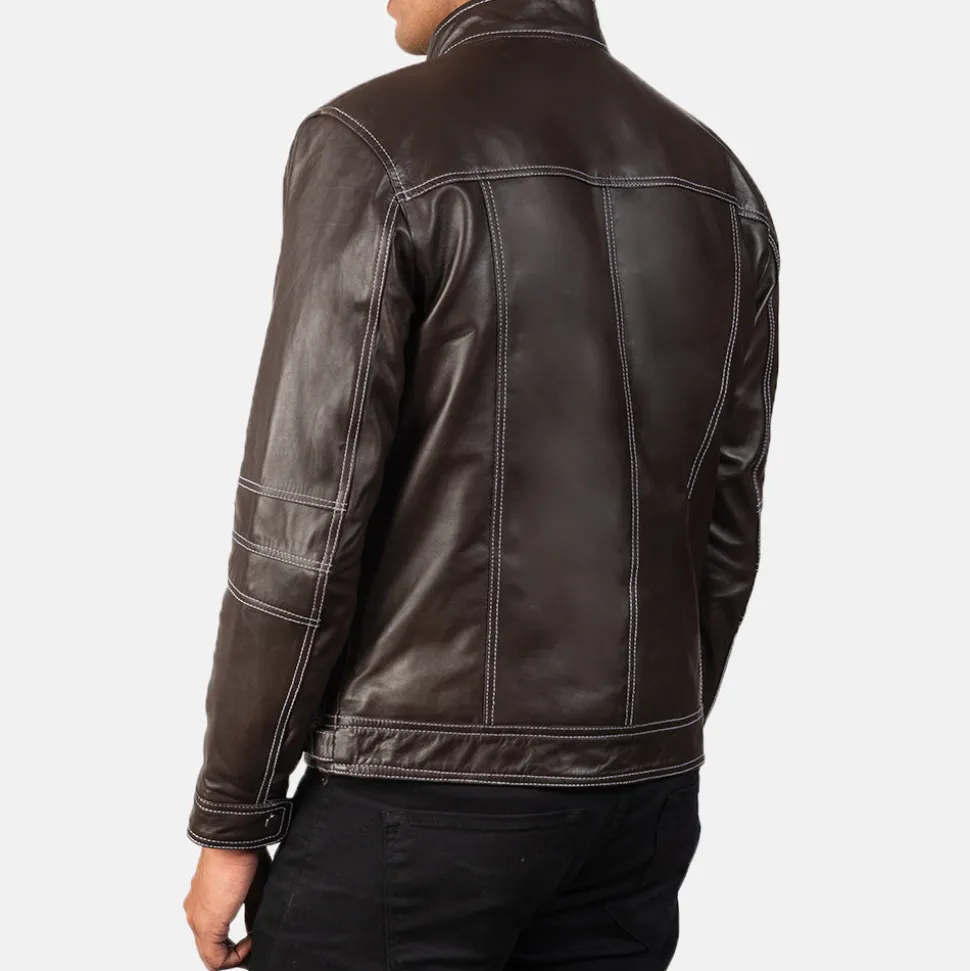 Youngster Brown Leather Biker Jacket