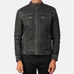 Youngster Distressed Black Leather Jacket