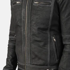 Youngster Distressed Black Leather Jacket