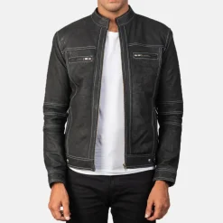 Youngster Distressed Black Leather Jacket
