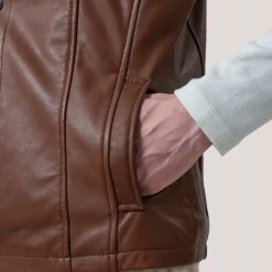 Zane Waxed Brown Leather Vest