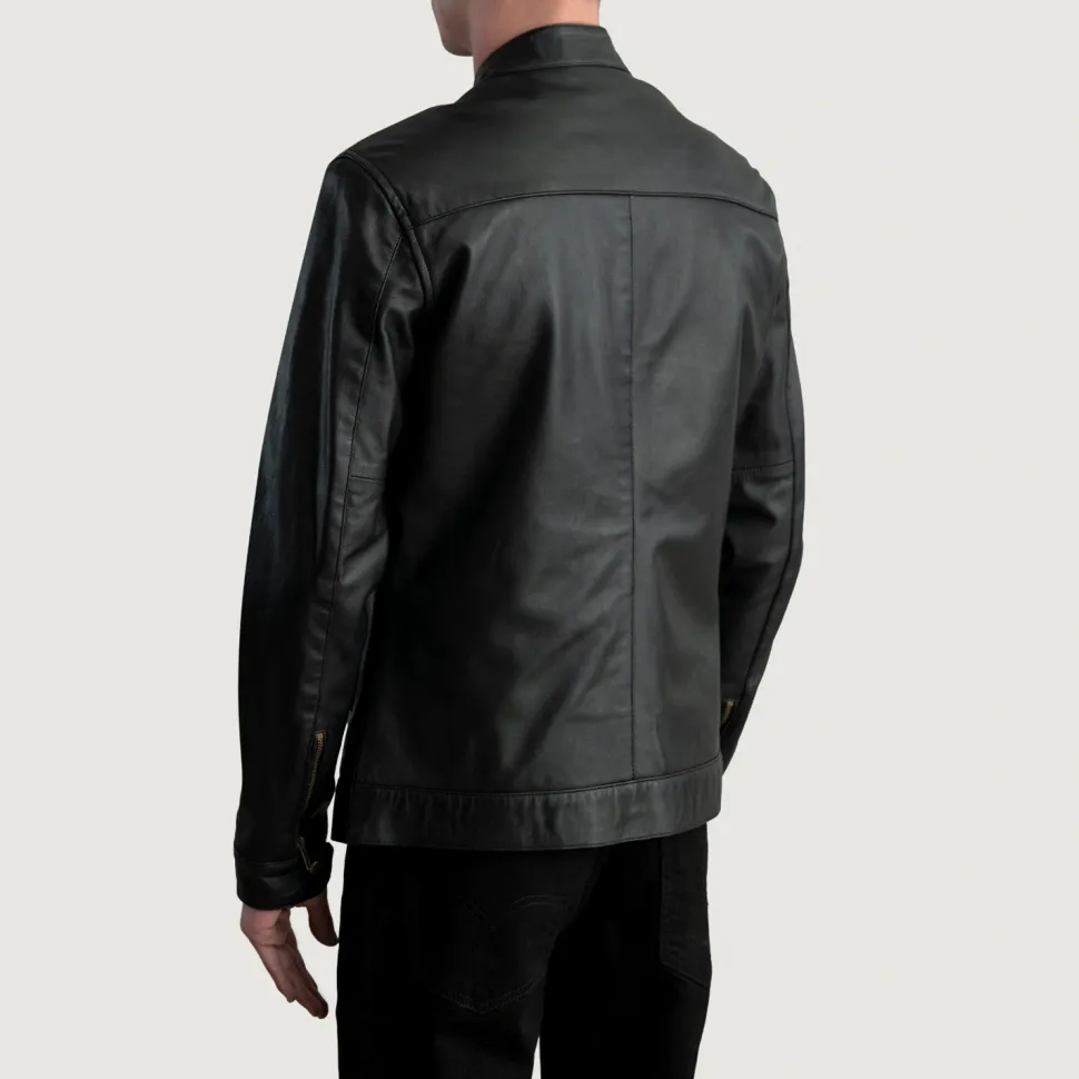 Zen Black Leather Biker Jacket