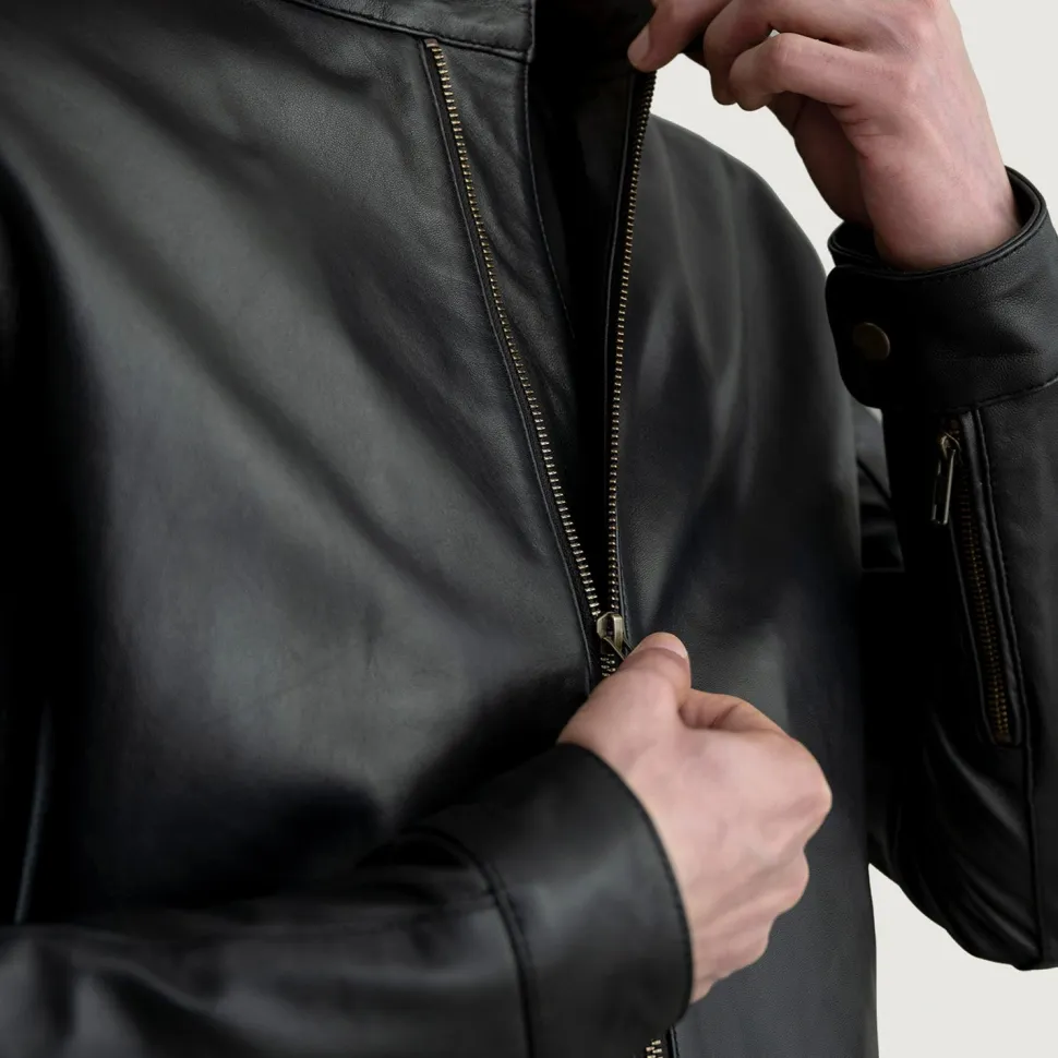 Zen Black Leather Biker Jacket