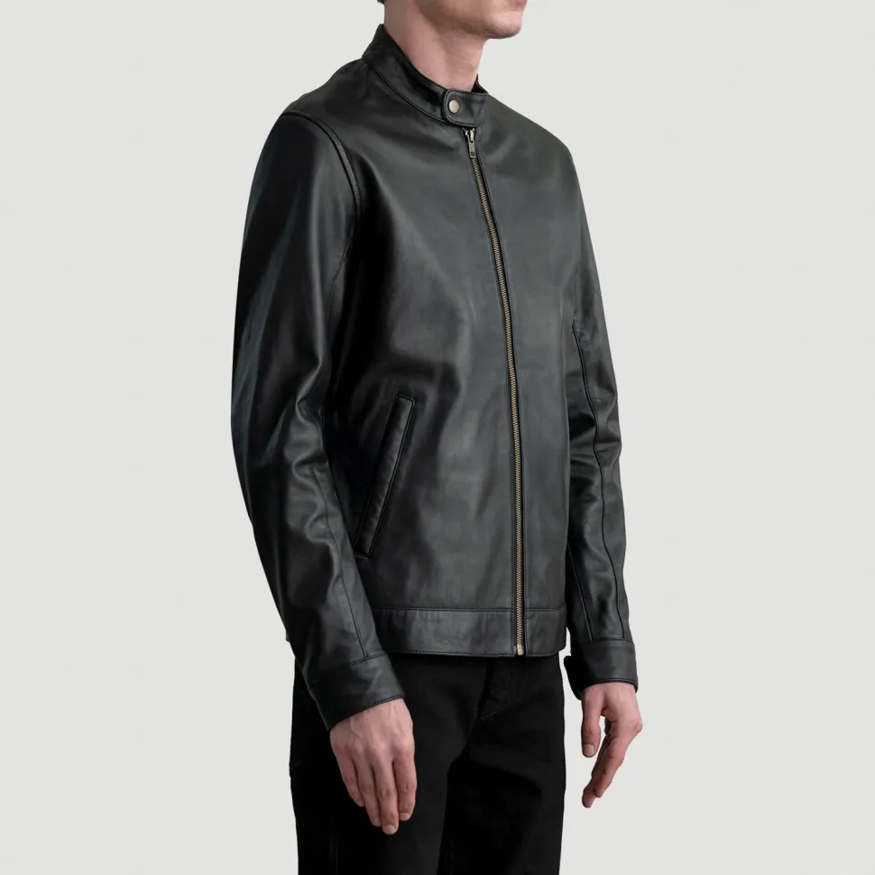 Zen Black Leather Biker Jacket