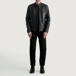 Zen Black Leather Biker Jacket