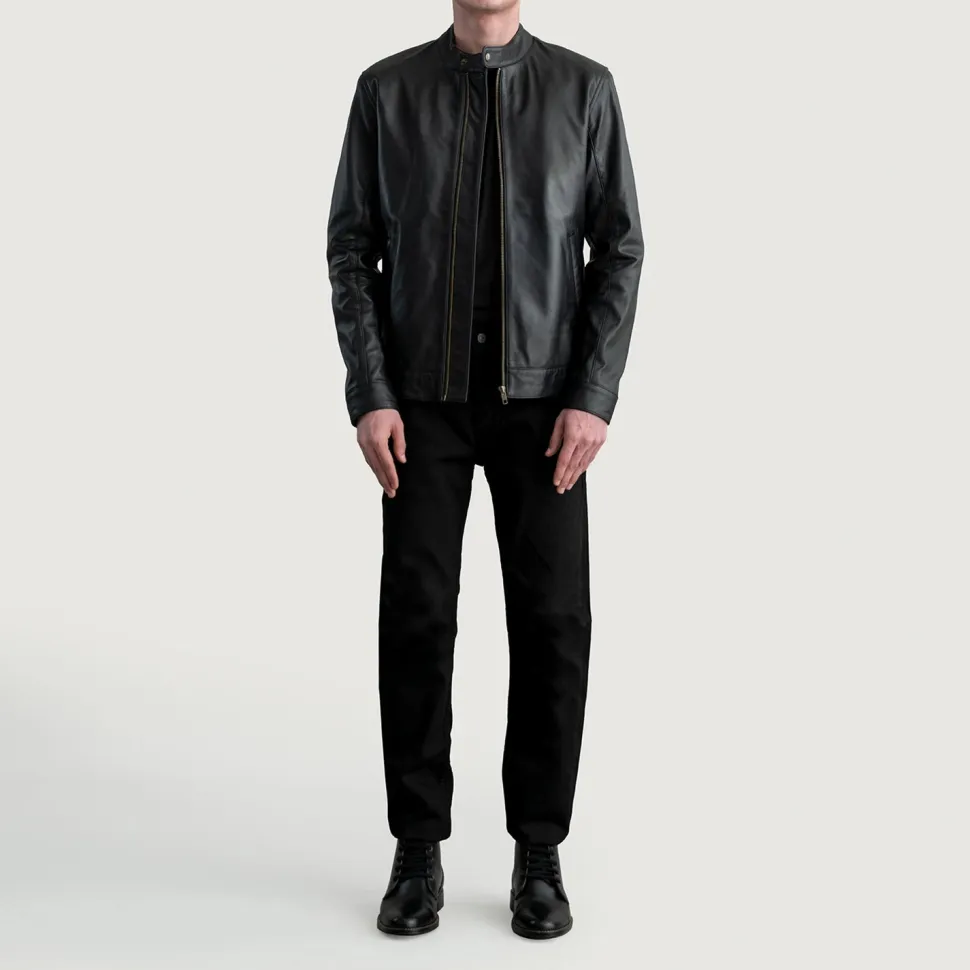 Zen Black Leather Biker Jacket