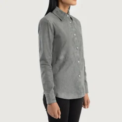 Zenith Grey Suede Leather Shirt Jacket