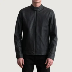 Zen Matte Black Leather Biker Jacket