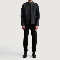 Zen Matte Black Leather Biker Jacket