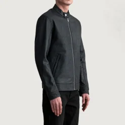 Zen Tumbled Black Leather Biker Jacket