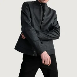 Zen Tumbled Black Leather Biker Jacket