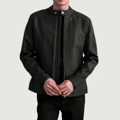 Zen Tumbled Brown Leather Biker Jacket