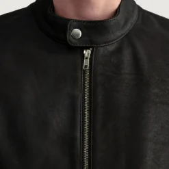 Zen Tumbled Brown Leather Biker Jacket