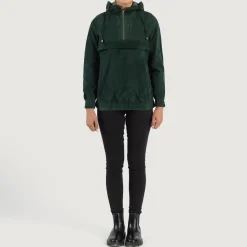 Zest Green Hooded Suede Pullover Jacket